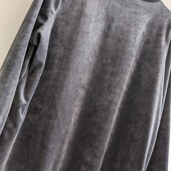 Woman Within Dark Gray Velour Blouse Size 22/24/1X - Picture 4 of 9